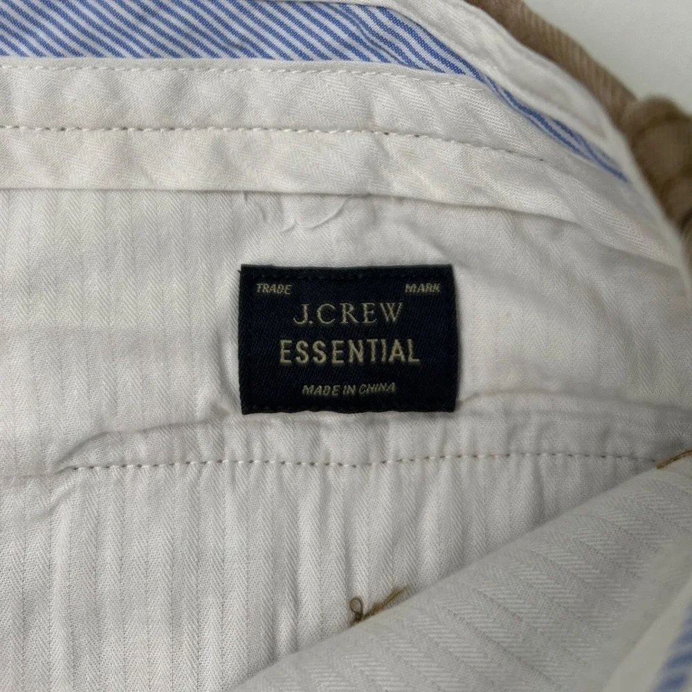 J.Crew Mens Essential Urban Slim Fit Khaki Chino Pants Size 32x34 Brown Office